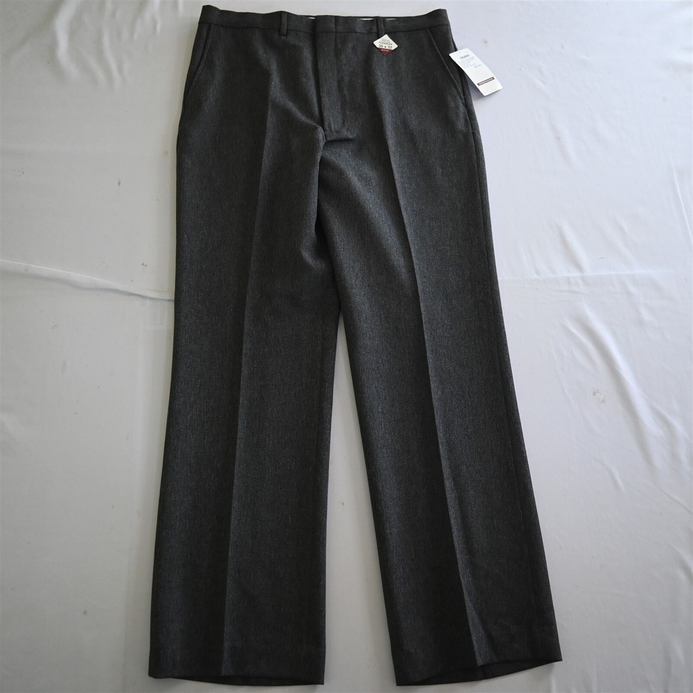 Deadstock Vtg David‎ Taylor 36x32 Gray Flexslax Polyester Mens Dress Pants